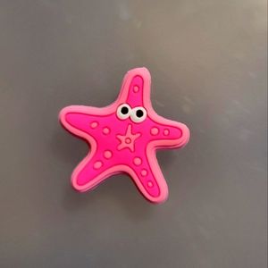 Pink starfish croc charm jibbit